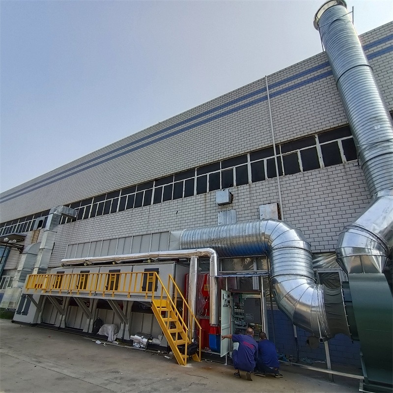 河南南阳 催化燃烧设备生产厂家 3万风量催化燃烧装置 VOCs废气处理设备 碳钢喷塑 众城联创制造 ZC-HB39