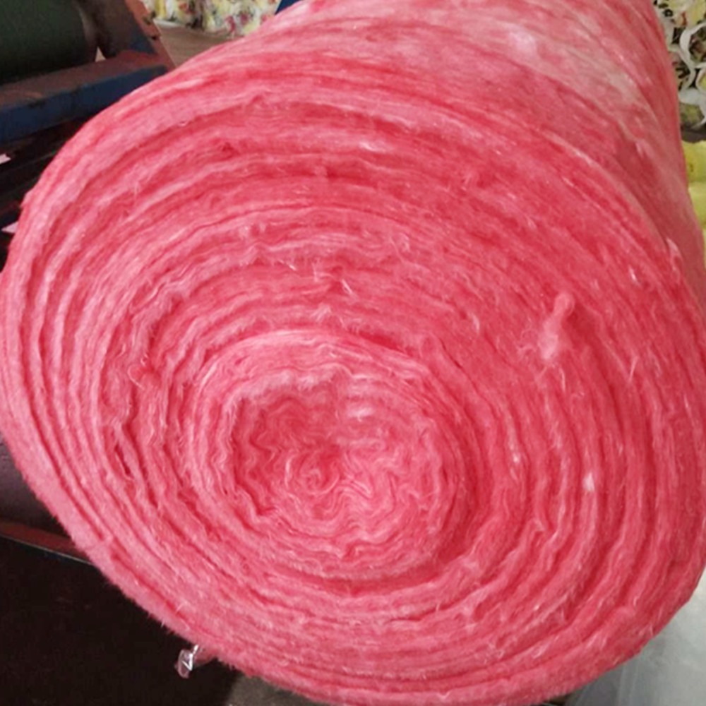 粉红色玻璃棉卷毡  100mm16kg玻璃棉毡 A级防火玻璃棉毡 金普纳斯 免费拿样图片