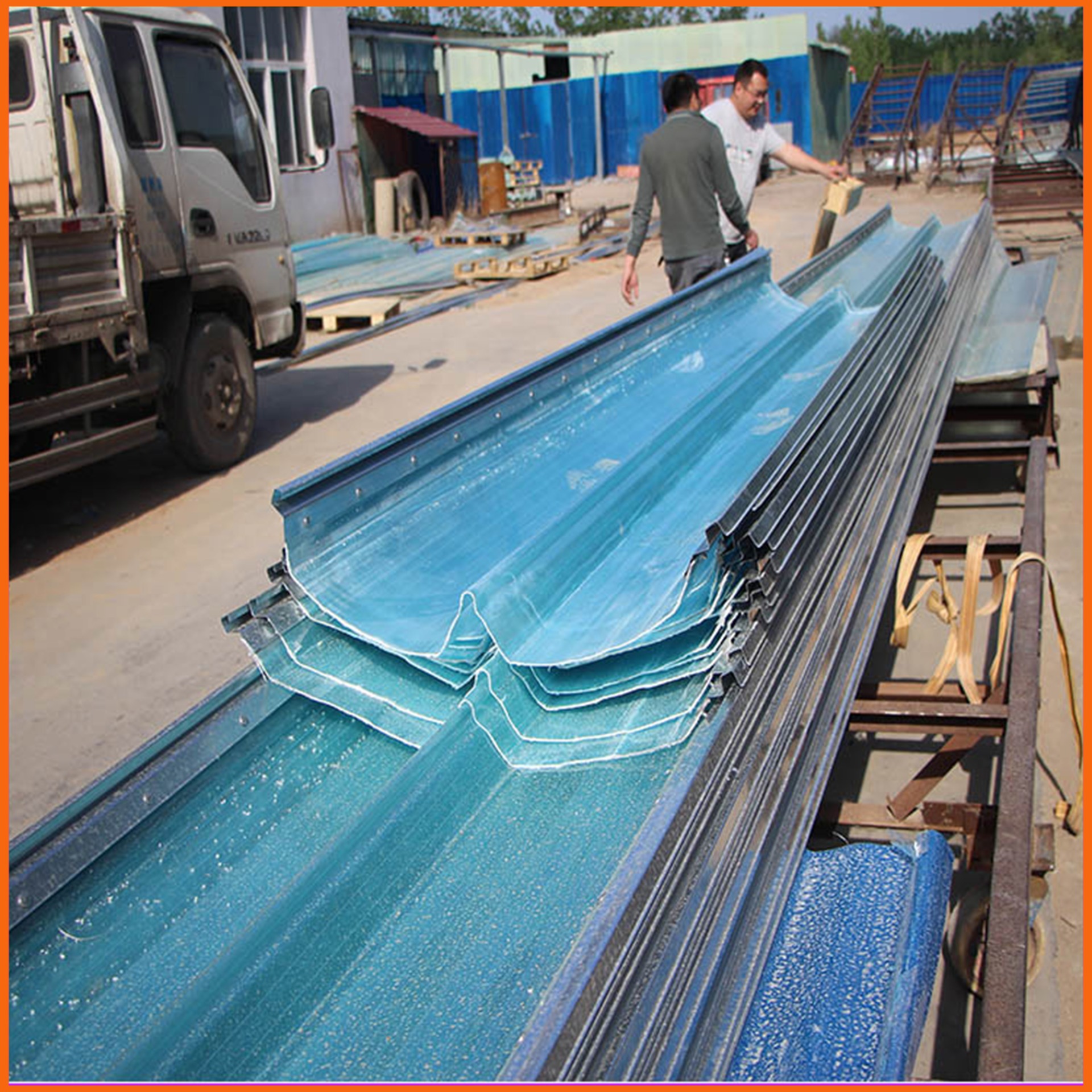 汕头FRP聚酯采光板 900型双层钢边采光带 机制玻璃钢瓦厂家报价