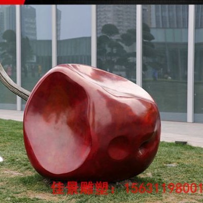 不锈钢红苹果  广场景观雕塑 城市雕塑图片