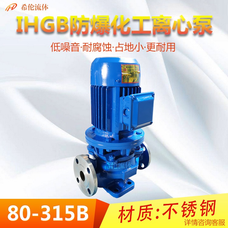 耐高温立式化工泵 IHGB80-315B 上海希伦厂家自销 单极单吸式 不锈钢材质 全铜防爆电机 可定制