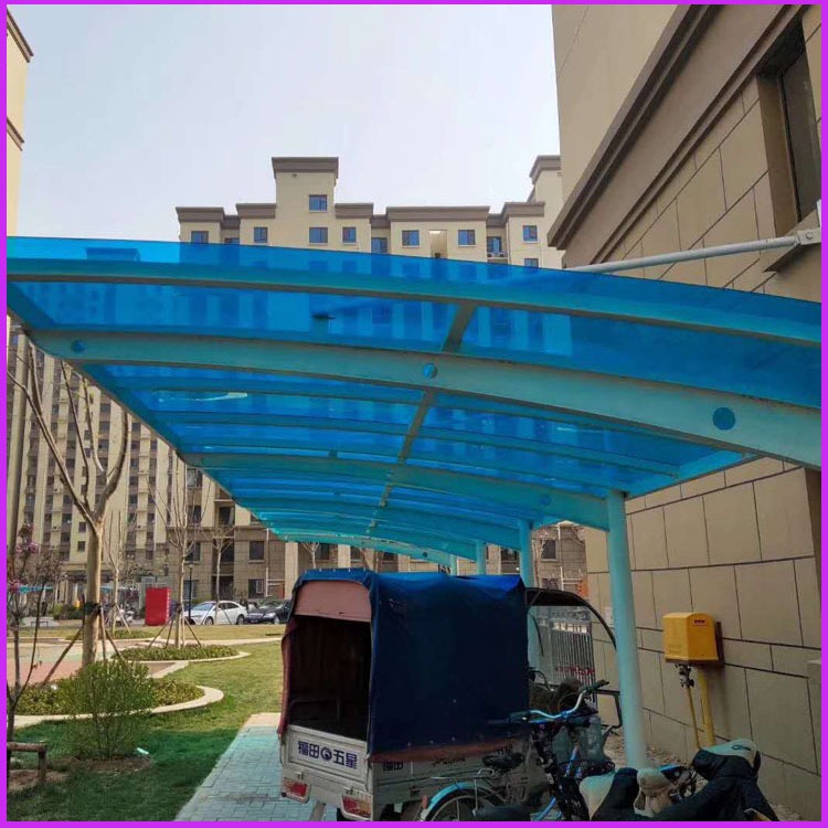 蓝色空心阳光板 随州10毫米双层阳光板 自行车棚PC阳光板厂家