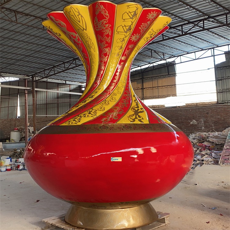 不锈钢花瓶雕塑，抽象花瓶雕塑加工定制