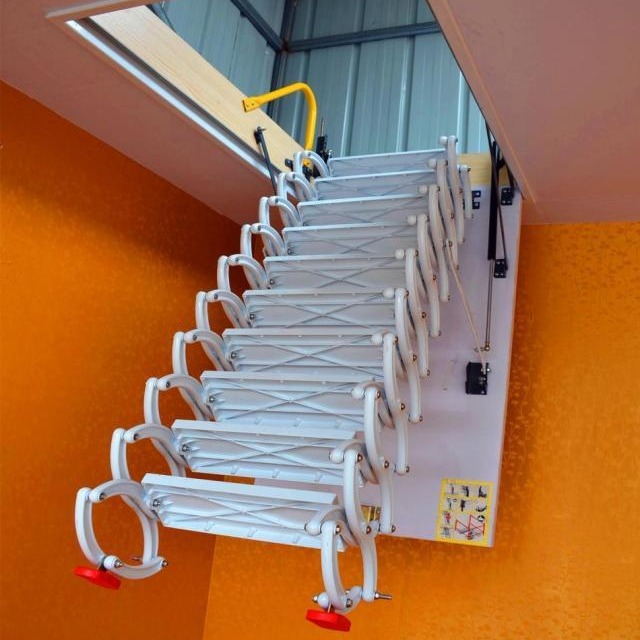 全自动阁楼楼梯品牌 全自动遥控款钛镁合金阁楼伸缩楼梯 Mitsubishi/三菱