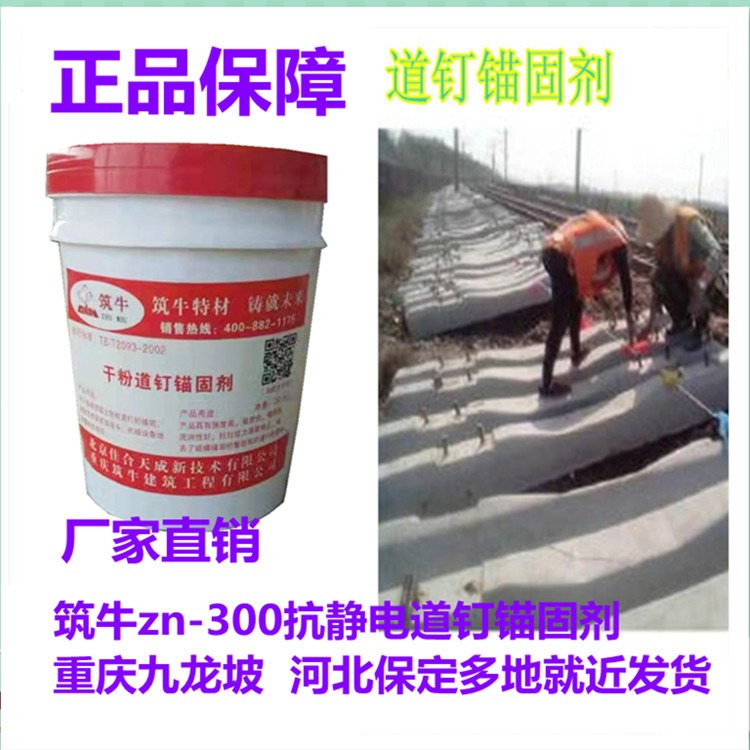 重庆万州抗静电干粉型道钉锚固剂  ZN-300筑牛聚合物锚固材料冷施工九龙坡当天发货