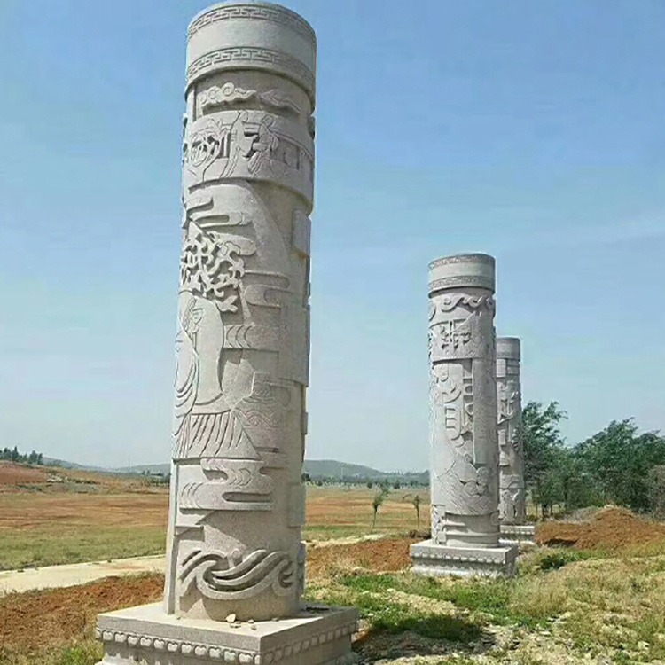 园林广场 公园 寺院墓地 石雕文化柱 雕刻制作