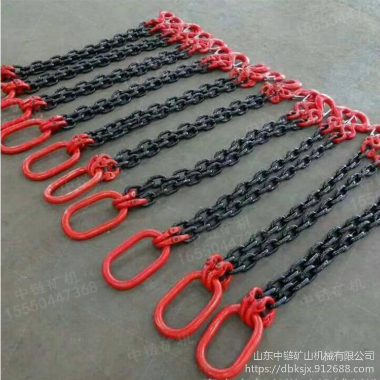 加工制作10*30起重链条 锰钢链条吊索具铁链 起重子母环 矿用三环链图片
