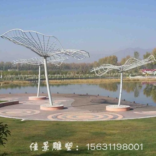 不锈钢镂空荷叶 公园雕塑 广场雕塑