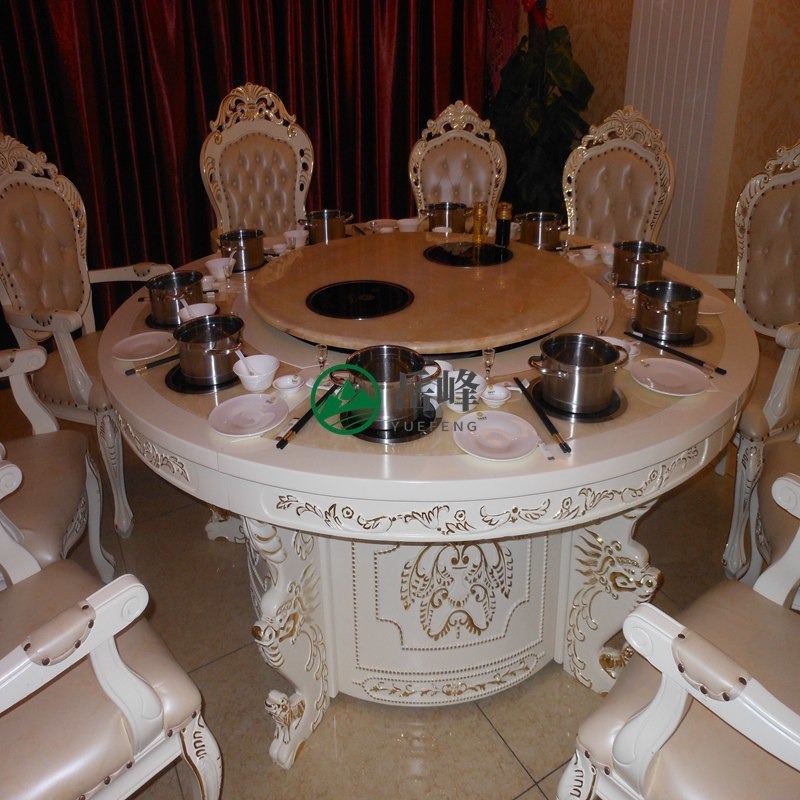 24人电动餐桌酒店桌设备价格5800 	电磁炉火锅餐桌	小餐桌会所支架图片