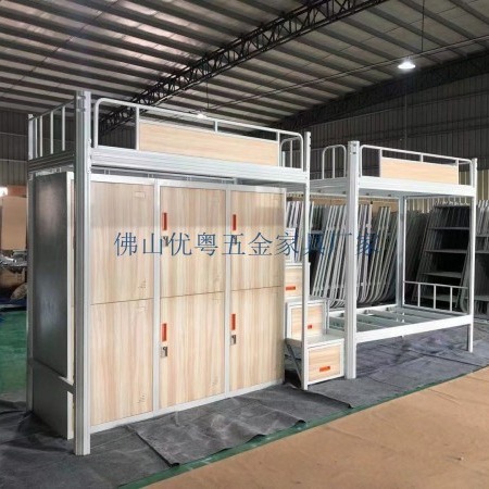 广西桂林上下铺双层铁床工程配套铁床厂家双层工地床高低床批发
