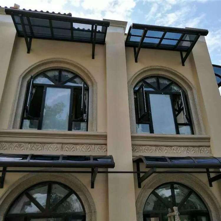 重庆厂家窗棚批发 铝合金雨棚 窗户防雨遮阳棚 别墅庭院PC耐力板露台棚图片