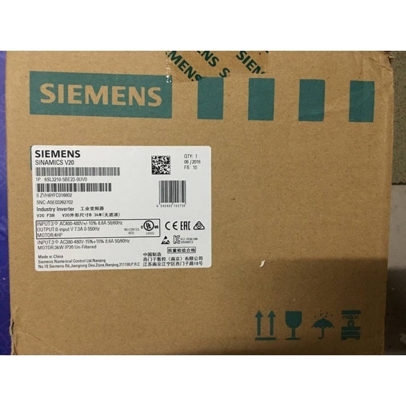 西门子SINAMICS 6SL3210-5BE23-0UV0 V20 3AC 380V变频器 标准版