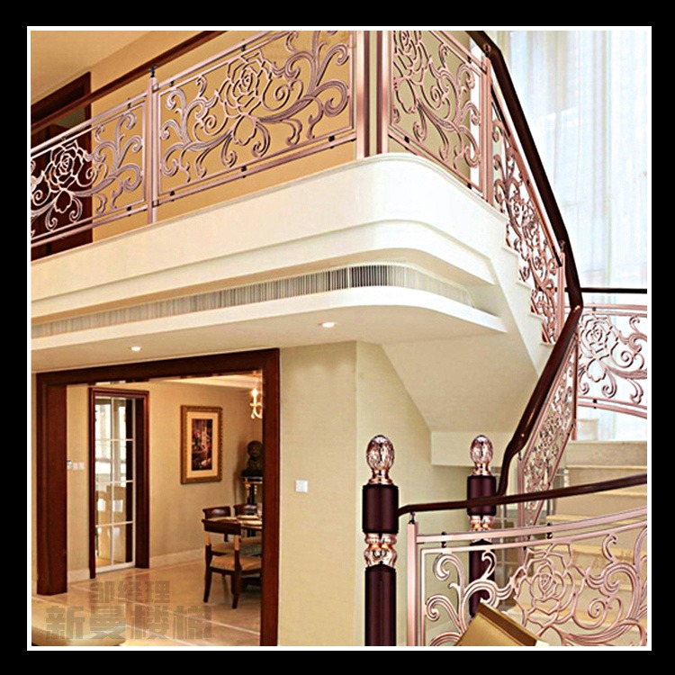 汕头 环保型材铝楼梯 雕花镂空花格楼梯扶手 新型材体验