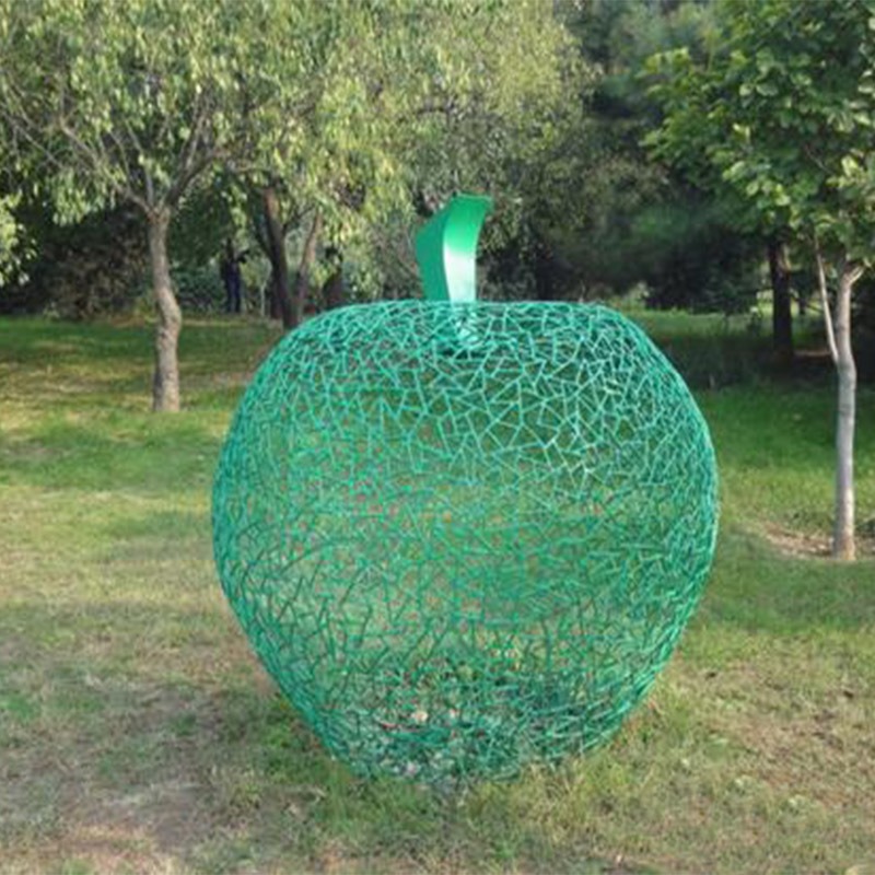 天启不锈钢雕塑 园林景观雕塑 抽象苹果雕塑 镂空雕塑 户外公园广场摆件