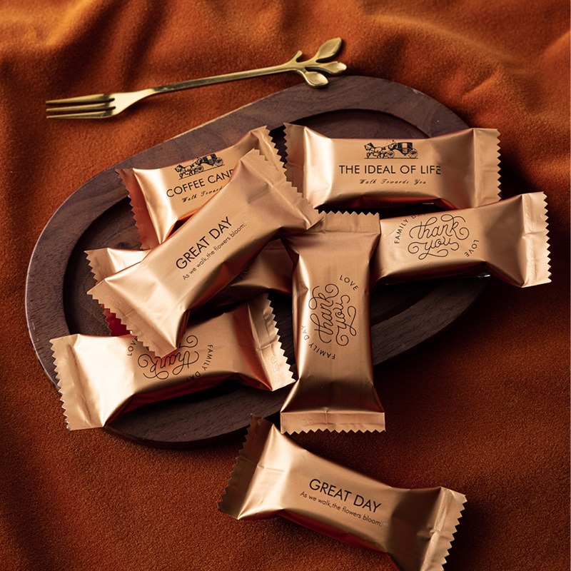 桎铭塑业定制批量100个起定制印银印镀铝磨砂糖果巧克力密封食品包装袋图片
