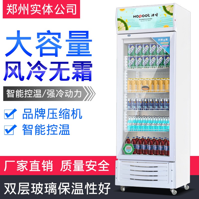浩博单门饮料展示柜 风冷立式冷柜 超市专用饮料柜