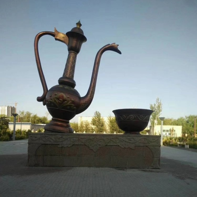 铸铜茶壶雕塑城市雕塑 户外摆件 广场景观雕塑