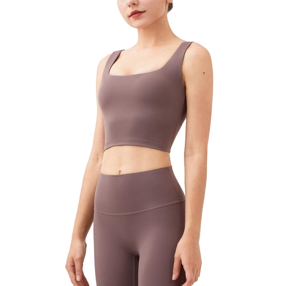 2021新款SS裸感瑜伽服运动背心 经典防震透气美背健身跑步文胸 健身服厂家WX1276图片