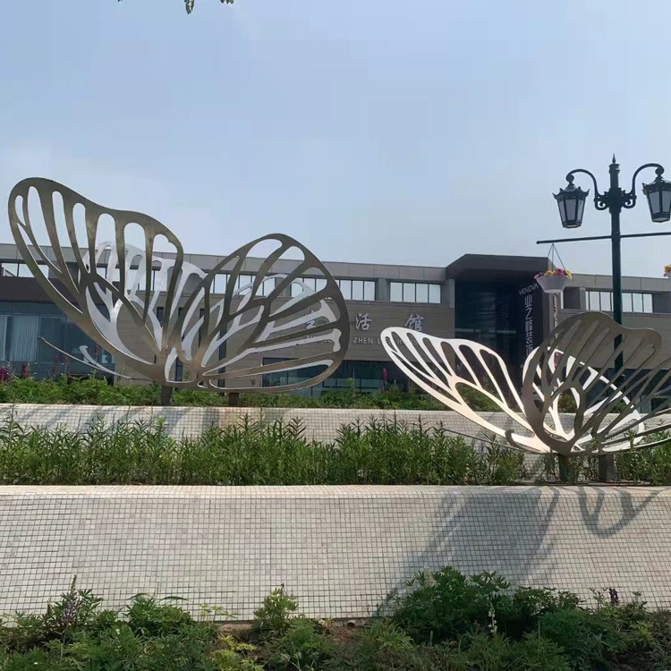 不锈钢蝴蝶摆件户外工艺品摆设景观雕塑城市户外布置 佰盛雕塑