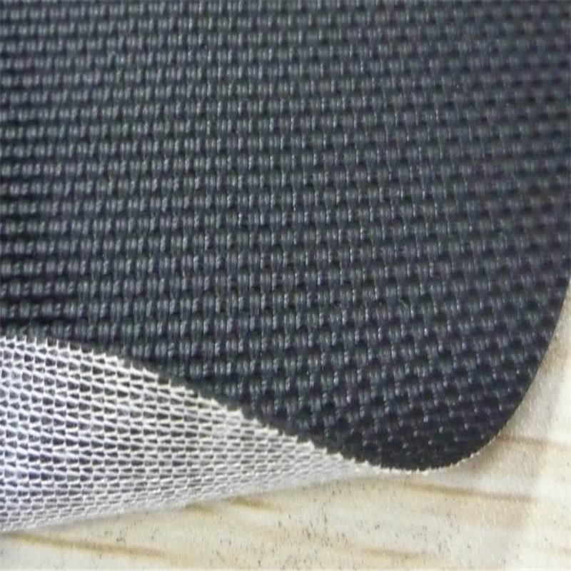 PVC夹网布 黑色0.75mmPVC针织布复合布 阻燃抗静电面料 皮革纹沙发面料