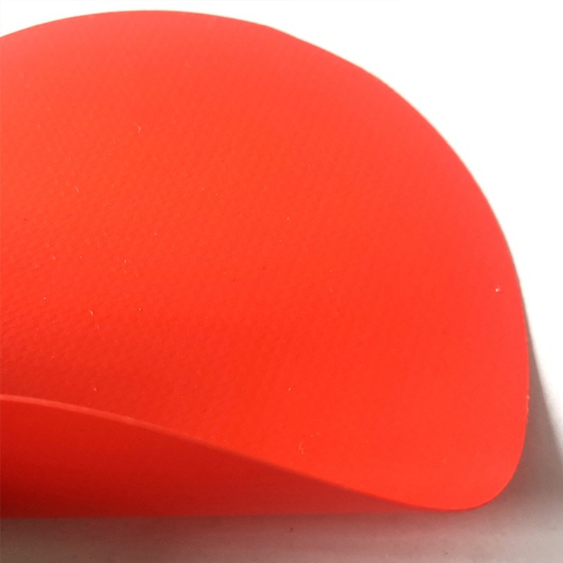 科宝达 轻型防护服面料 0.3mm双面涂层PVC夹网布橘红色重型防护服面料