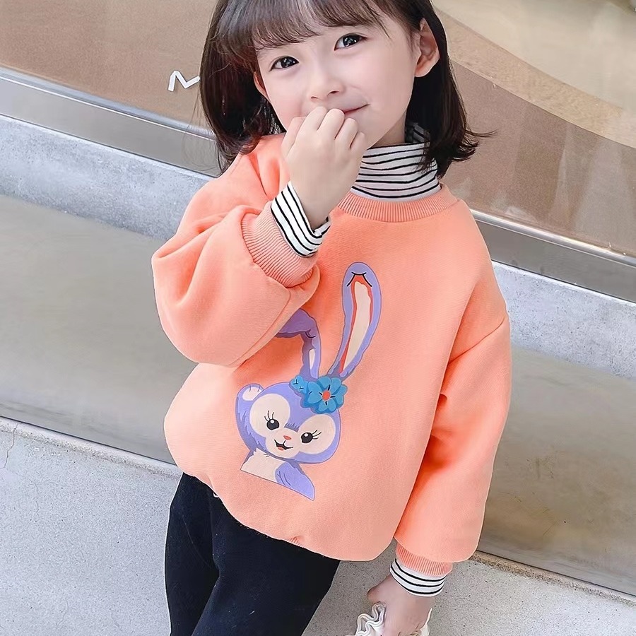 秋冬款儿童加绒连帽童装卫衣 时尚洋气韩版童装长袖打底衫