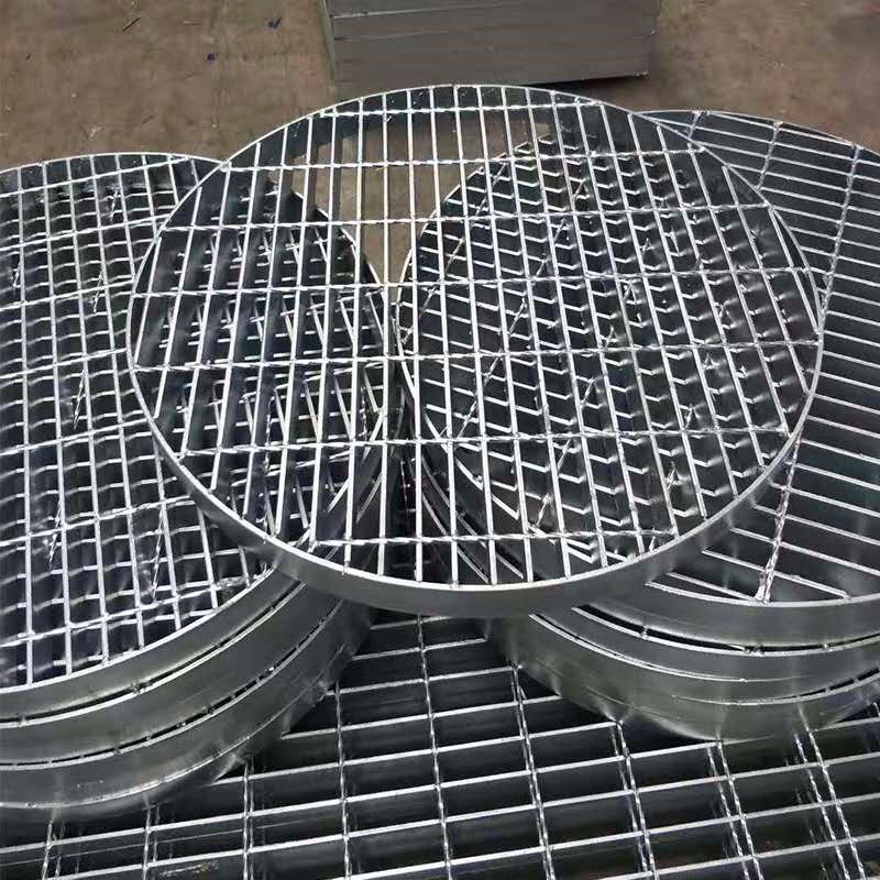 热镀锌圆形沟盖板钢格板厂家支持定制规格全可做异形钢格板钢格栅峰尚安