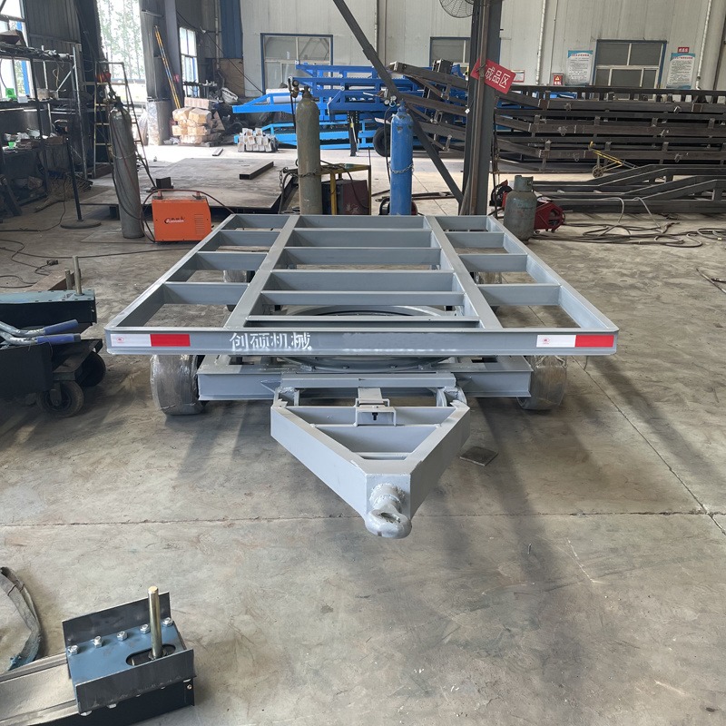 创硕机械厂区CSPC-8牵引工具车拉钢筋钢材平板车运输车框架式拖车