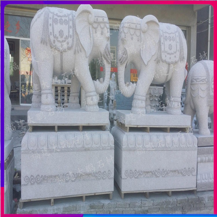 福建石雕厂 厂家批发石象价格 厂家直售 石材雕塑各种动物雕塑品图片