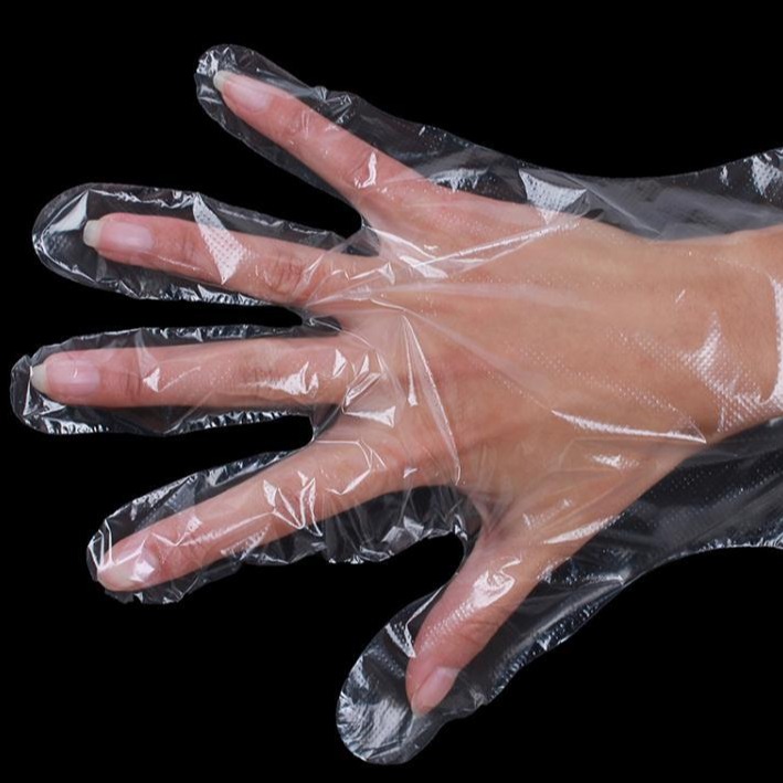 一次性pe薄膜手套 食品级卫生染发焗油家居清洁护理 透明防滑防油图片