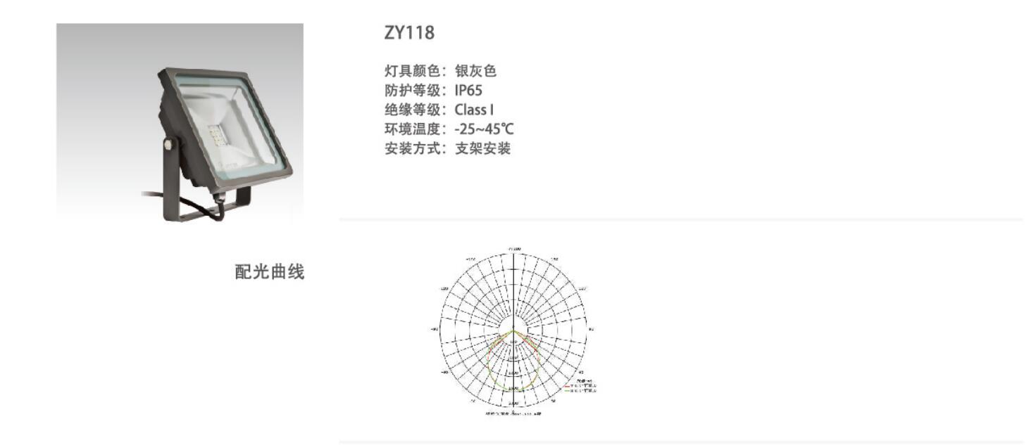上海亚明LED泛光灯ZY118 50W户外广告牌桥梁景观绿化照明示例图6