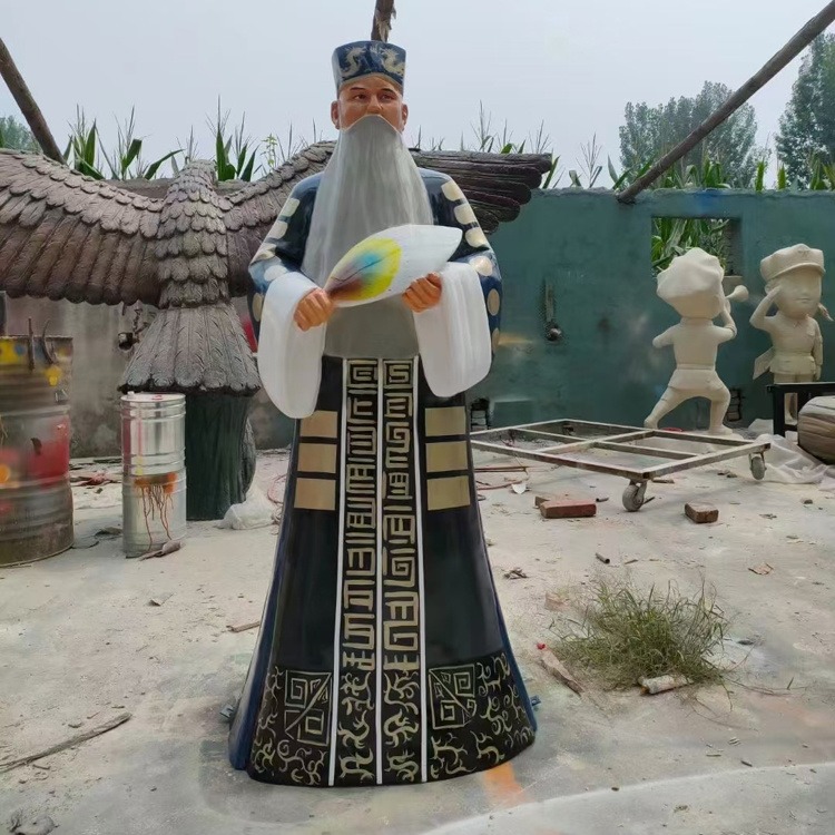 河南唱戏人物雕塑定做 公园豫剧戏曲民俗文化雕塑 佰盛图片