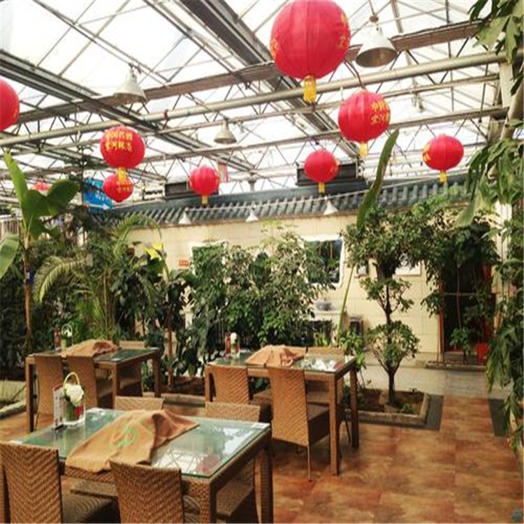 烟台文洛式玻璃温室 温室花园生态餐厅  旭航