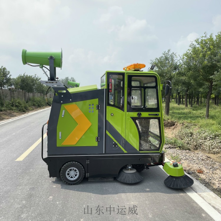 小型扫地车图片 电瓶式滚刷吸扫车 新能源干湿地面养护车