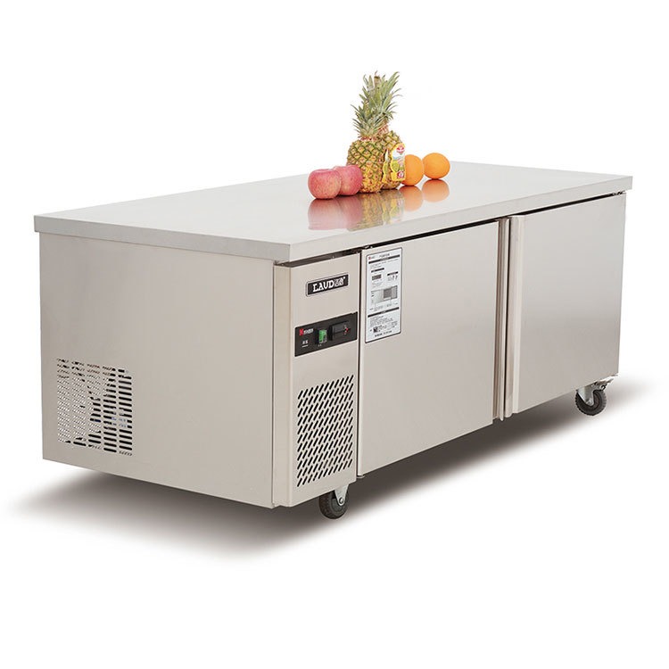 洛德工作台QB0.4L2D2-F 洛德二门冷冻操作台 商用1.8米冷冻工作台 厨房卧式平冷雪柜 洛德直冷平台冰箱