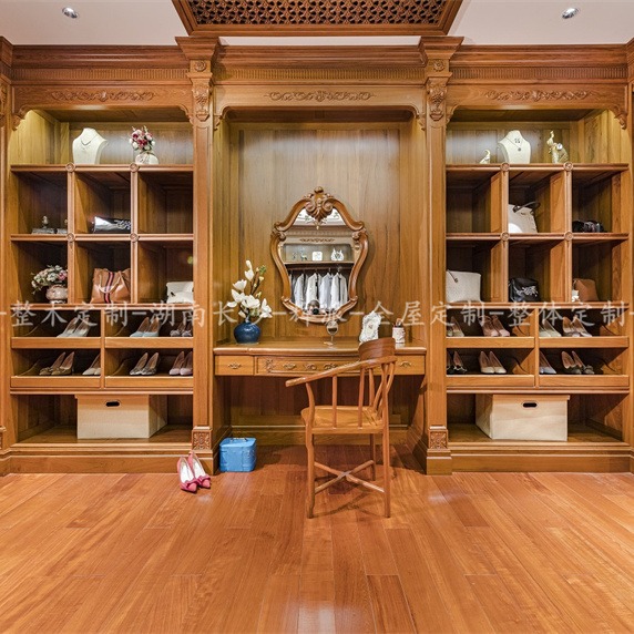 长沙整房原木定制品牌 原木鞋柜 门厅柜定做工艺处理