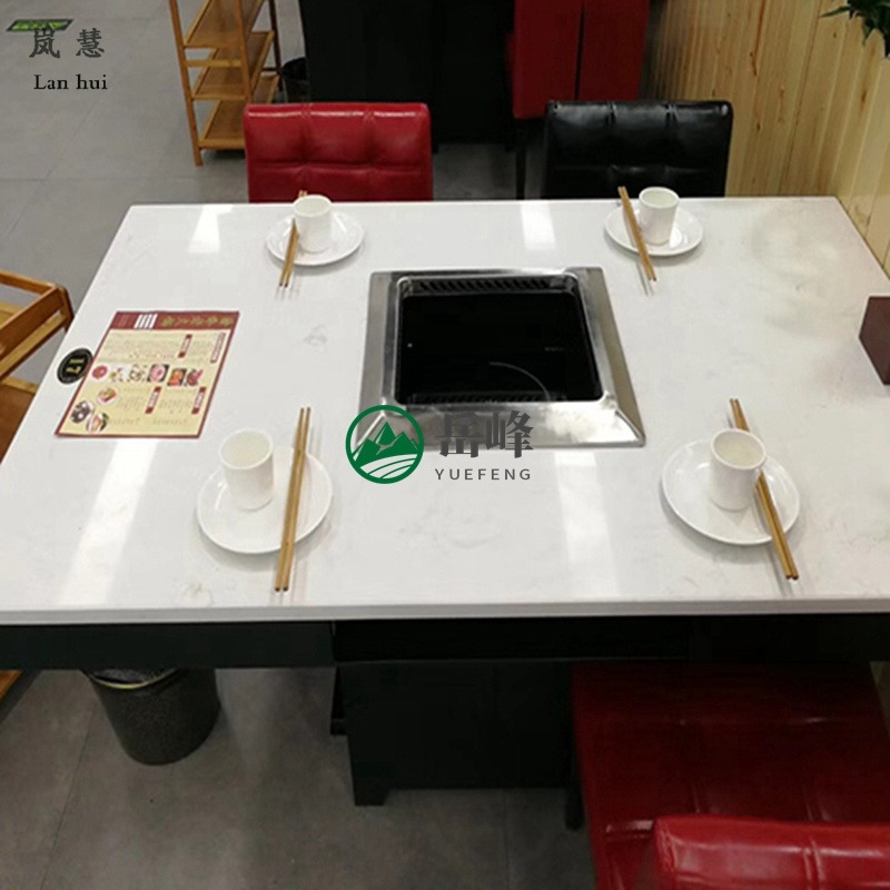 岚慧自助餐烤涮体桌子	火锅店都是排烟的	六安海排风净味火锅777图片