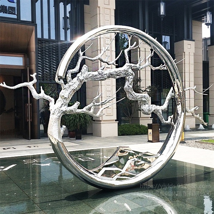 不锈钢圆环雕塑 抽象环形雕塑制作加工厂 永景雕塑