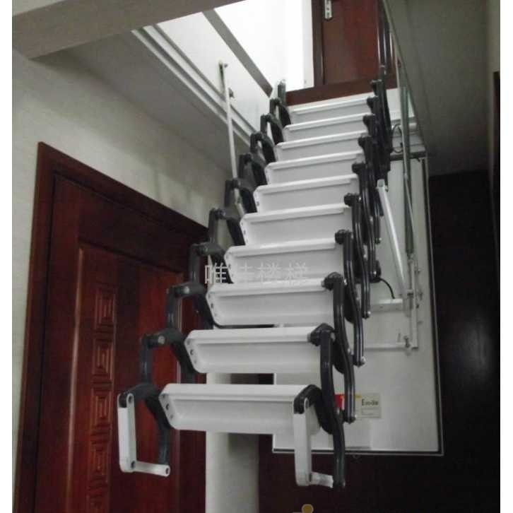 沁园伸缩楼梯 楼梯阁楼 阁楼伸缩楼梯质优价廉 唯佳电动伸缩楼梯厂家图片