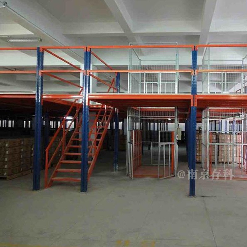 存科阁楼货架CK-GL-24二层存储钢制平台高位多层楼梯仓库隔层