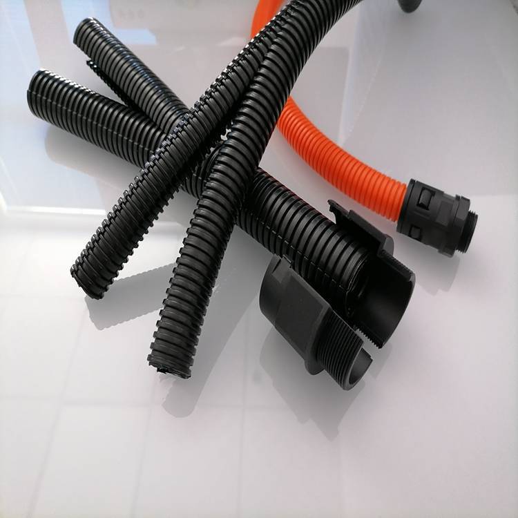 双层开口式线束波纹管机器人配套强度高阻燃双拼电缆软管AD34.5
