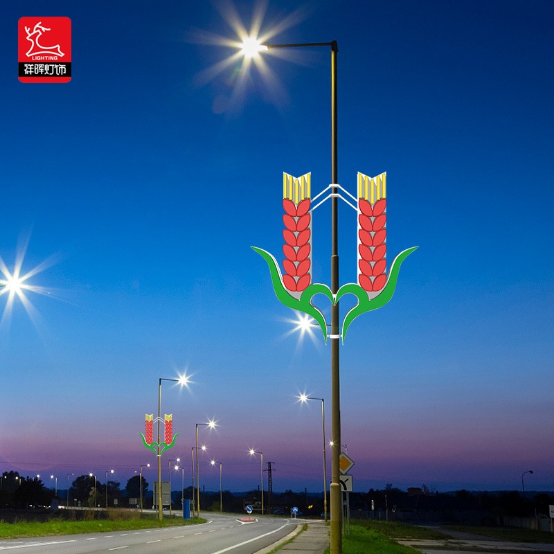 亚克力材质户外路灯杆LED麦穗造型灯太阳能防水发光装饰定制景观灯灯箱图片