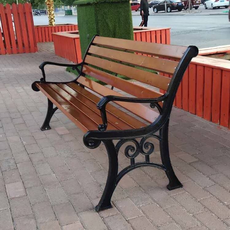塑木公园椅 休闲椅 公园木质椅子 双琪 公园椅铸铁公园座椅