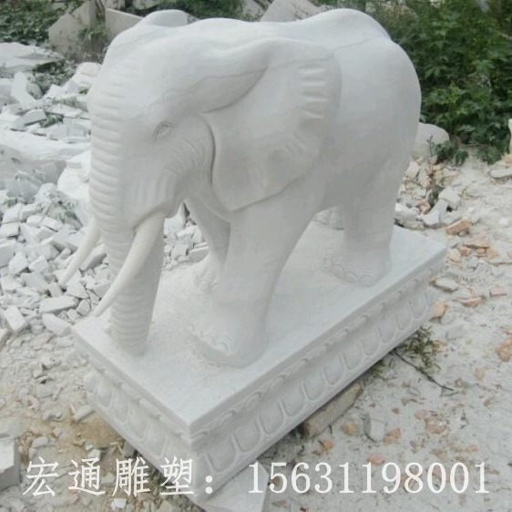 石头大象 石雕大象 晚霞红大象雕塑图片
