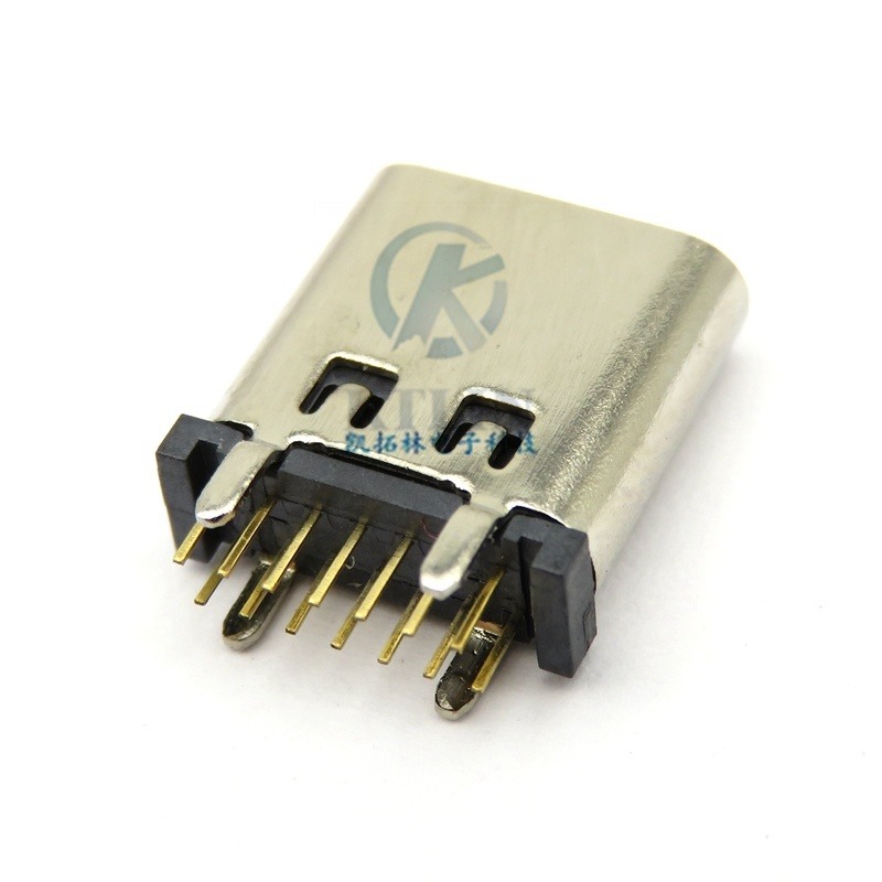 TYPE-C 14pin母座 前插后贴 DIP+SMT 14p typec USB插座 带缺口 外壳