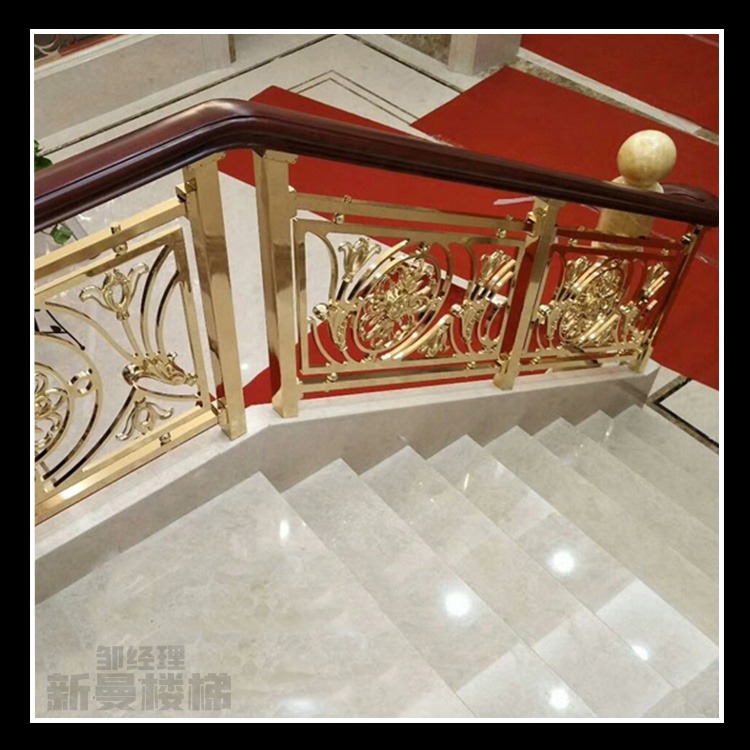 菏泽铜楼梯厂家 旋转铝艺楼梯不一样的审美