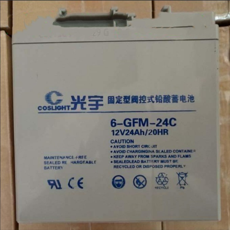 光宇蓄电池6-GFM-24免维护铅酸电池12V24AH直流屏电源