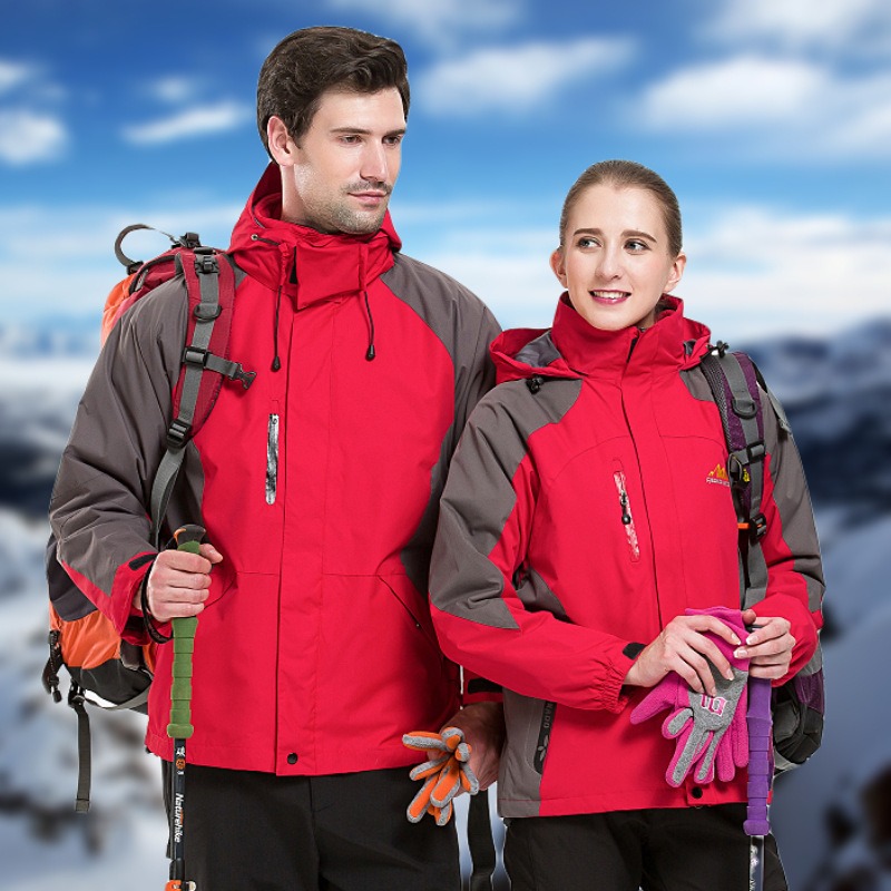 秋冬季冲锋衣男女士两件套登山服 加厚三合一户外防水防风冲锋衣