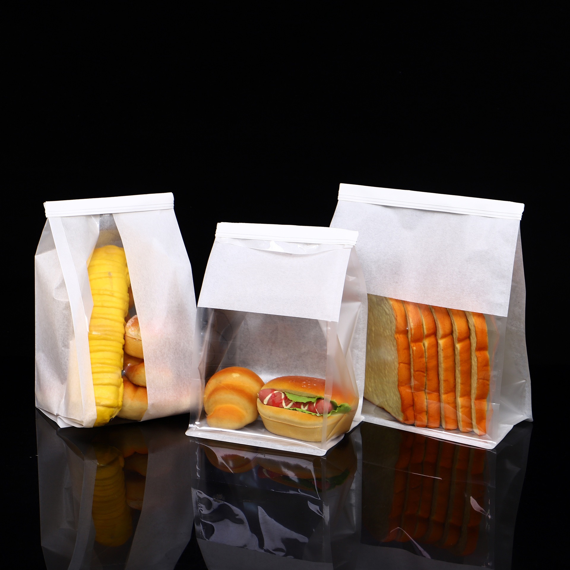 桎铭厂家专业生产牛皮纸袋450g吐司袋面包袋八边封包装袋饼干包装袋月饼袋零食袋
