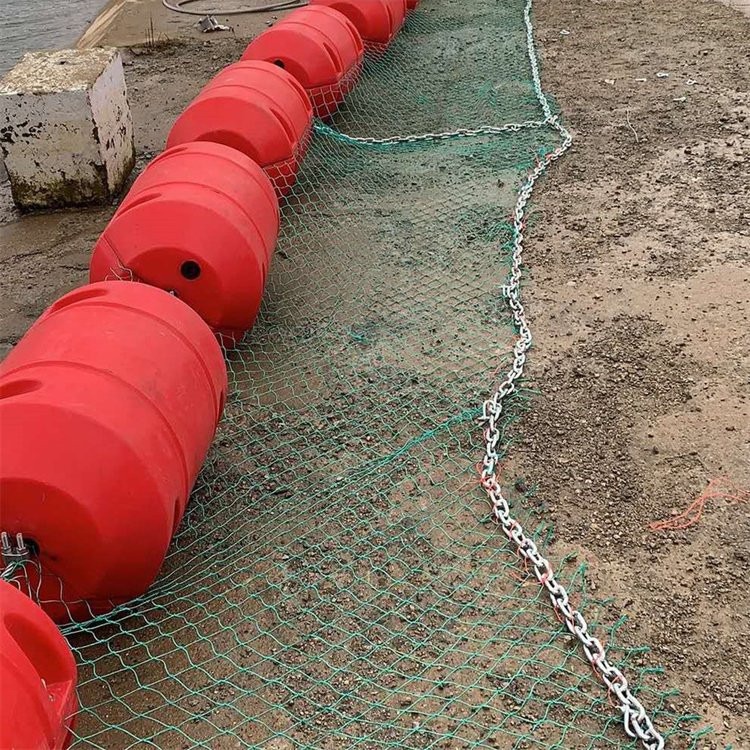 浮筒式河道拦漂排 0.5米拦漂导污塑料浮体 柏泰塑料拦污浮筒图片
